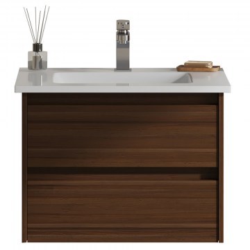 Έπιπλο Μπάνιου Πάγκος Με Νιπτήρα Evelyn 60 S3BEVE060BR 60x47cm Brown-White