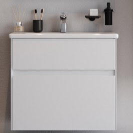 Έπιπλο Μπάνιου Πάγκος Με Νιπτήρα Malaga 65 S3BMAL065WHT 65×45.5x72cm White WHITE