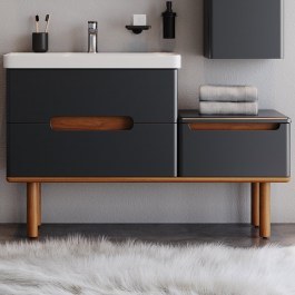 Έπιπλο Μπάνιου Πάγκος Με Νιπτήρα Masal 130 S3BMAS130ANM 130x46x85cm Anthracite ANTHRACITE