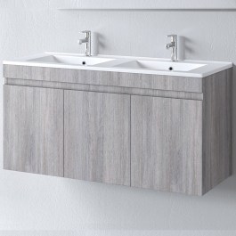 Bathroom Furniture Countertop With Double Sink Omega 120 S3BOM120GO0D 120*46*60cm Grey-White GREY-WHITE