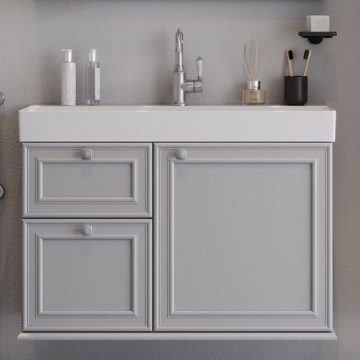 Bathroom Furniture Countertop With Sink Stella 100 S3BSTE100GRM 98×45.5x70cm Grey