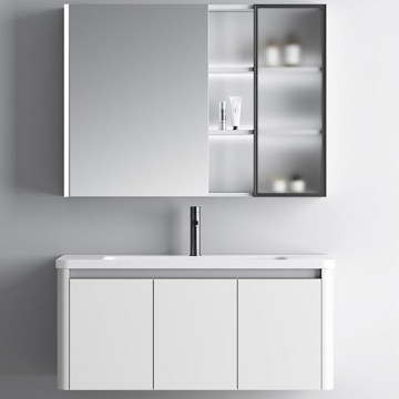 Bathroom Furniture Countertop With Sink & Mirror Dione 100 9SDIO100WH 100x50cm White