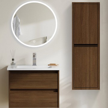 Bathroom Furniture Countertop With Sink & Mirror Evelyn 60 9SEVE060BR 60x50cm Brown
