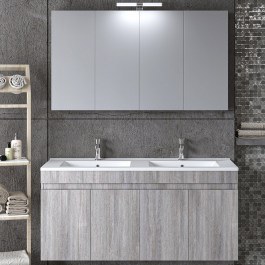 Bathroom Furniture Countertop With Sink&Mirror Omega 120 9SOM120GODW 120x46x60cm Grey-Oak GREY OAK