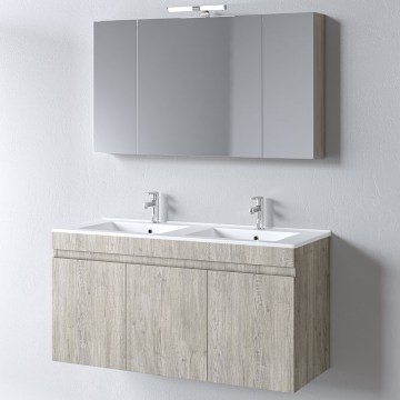 Bathroom Furniture Countertop With Sink&Mirror Omega 120 9SOM120BODW 120x46x60cm Oak-Beige