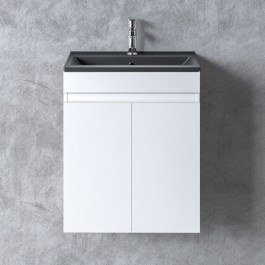Bathroom Furniture Bench With Washbasin Omega 50 S3BOM050GLB 50x46x60cm White-Black WHITE-BLACK