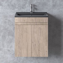 Bathroom Furniture Bench With Washbasin Omega 50 S3BOM050BOB 50x46x60cm Beige-Black BEIGE-BLACK
