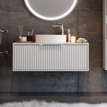 Έπιπλο Μπάνιου Πάγκος Με Νιπτήρα Hole 100 S3BHOL100WHM 101x50x37cm White
