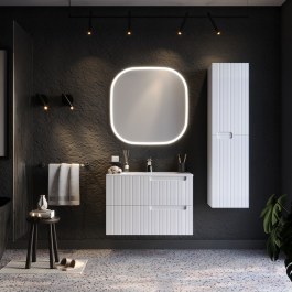 Έπιπλο Μπάνιου Πάγκος Με Νιπτήρα & Καθρέφτη Enza 80 9SENZ080WHM 81x46,5x52cm / 80x80cm White WHITE