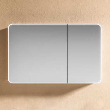 Καθρέπτης Μπάνιου Hera Με Φως Led και Ντουλάπι 90x14x70cm Light Grey