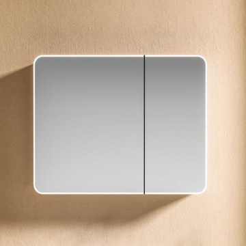 Καθρέπτης Μπάνιου Hera Με Φως Led και Ντουλάπι 75x14x70cm Light Grey