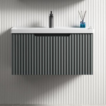 Έπιπλο Μπάνιου Πάγκος Με Νιπτήρα Ophelia 78x47,6x43cm Carbon Grey