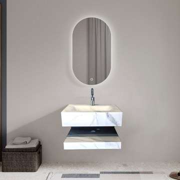 Bathroom Furniture Bench With Washbasin Margo 60x50x14,5cm White Snow