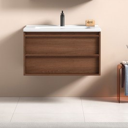 Bathroom Furniture Bench With Washbasin Electra 78,3x49x46cm Wooden Brown BROWN