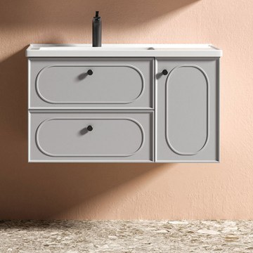 Έπιπλο Μπάνιου Πάγκος Με Νιπτήρα Circe 99x49x48cm Light Grey