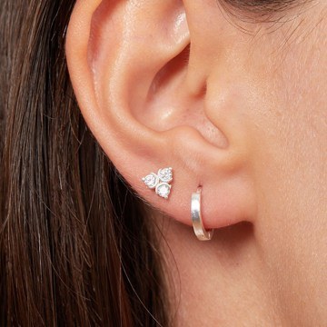 Silver Earring 757ELS1831 Φ1cm Silver Elika Silver