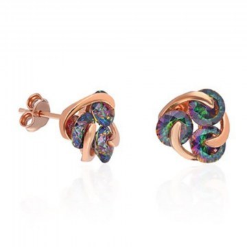 Σκουλαρίκια Ασημένια 155VRN1177 Rose Gold Heliophilia Silver