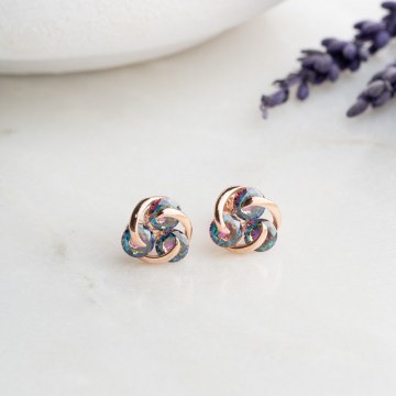 Silver Earring 912VRN1108 Rose Gold Heliophilia Silver