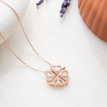 Κολιέ Ασημένιο 912VRN1156 Rose Gold-White Heliophilia Silver