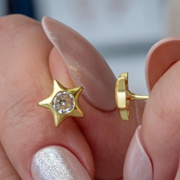 Silver Earring 155VRN4352 Gold Heliophilia Silver