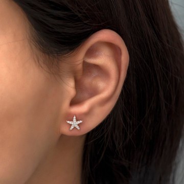 Earring 304VRN1122 0,9x0,9cm Gold Heliophilia Silver