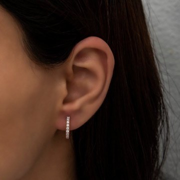 Earring 304VRN1124 1,5x1,5cm Rose Gold Heliophilia Silver