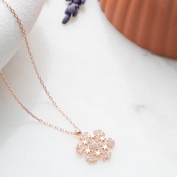 Silver Necklace 912VRN1328 Rose Gold Heliophilia Silver