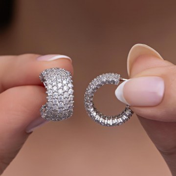 Silver Earring 912VRN1261 Silver-Grey Heliophilia Silver