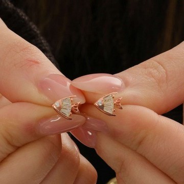 Silver Earring 132SDE5633 Rose Gold Heliophilia Silver