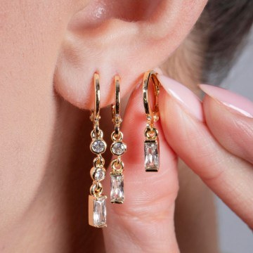 Earring 817SPK1094 3,5,3,2,3cm Gold Heliophilia Silver