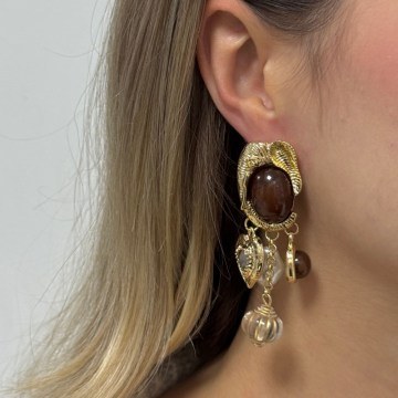 Earring 600KNS1318 Gold Heliophilia Silver