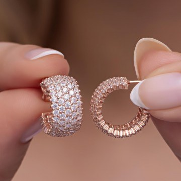 Silver Earring 912VRN1260 Rose Gold-Silver Heliophilia Silver