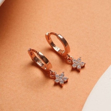Silver Earring 189RSM1285 Rose Gold Heliophilia Silver