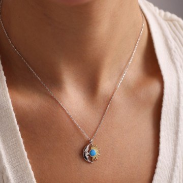 Silver Necklace 155VRN5267 Silver-Gold Heliophilia Silver