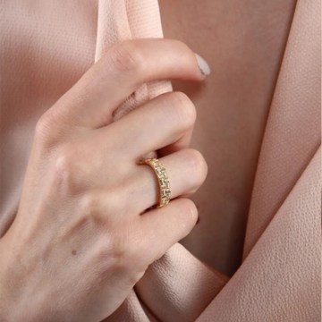 Ring 511AUR1343 2x2cm Gold Heliophilia Silver