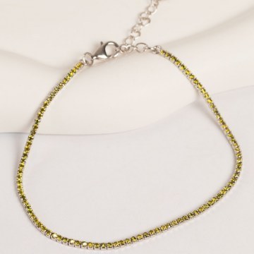 Silver Bracelet 757ELS1508 18+4cm Green Elika Silver