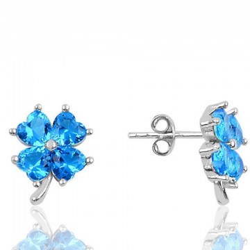 Silver Earring 132SDE2739 Silver-Blue Heliophilia Silver