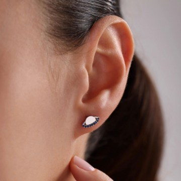 Silver Earring 155VRN5296 Silver-Blue Heliophilia Silver