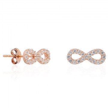 Silver Earring 155VRN1469 Rose Gold-White Heliophilia Silver