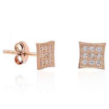 Σκουλαρίκια Ασημένια 155VRN1479 Rose Gold-White Heliophilia Silver