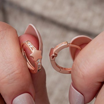 Silver Earring 155VRN4356 Rose Gold Heliophilia Silver