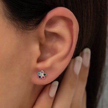 Earring 304VRN1123 0,9x0,9cm Rose Gold Heliophilia Silver