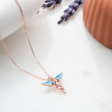 Κολιέ Ασημένιο 912VRN1290 Rose Gold-Turquoise Heliophilia Silver