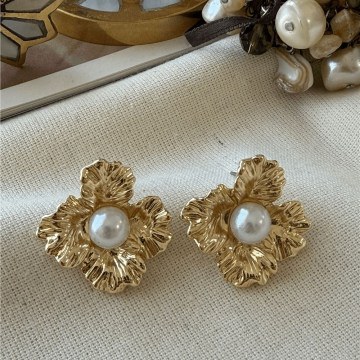 Σκουλαρίκια 763ICN1238 Gold-White Heliophilia Silver