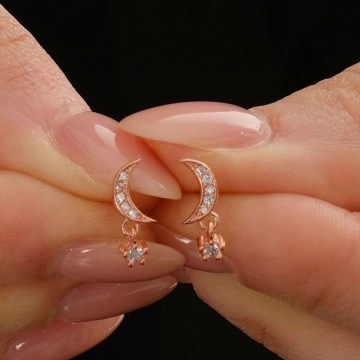 Silver Earring 132SDE5621 Rose Gold Heliophilia Silver