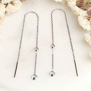 Silver Earring 132SDE1893 11cm Silver Heliophilia Silver
