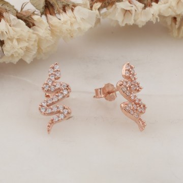 Silver Earring 132SDE2396 Rose Gold Heliophilia Silver