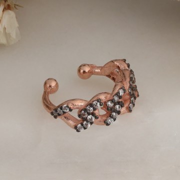 Silver Earring 132SDE1609 Black-Rose Gold Heliophilia Silver