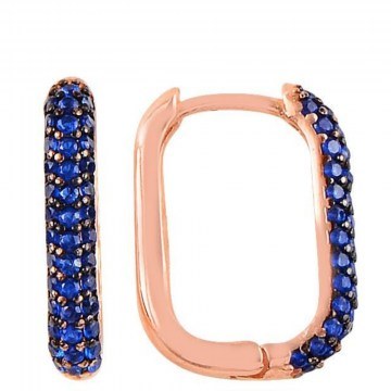 Σκουλαρίκια Ασημένια 132SDE1641 Dark Blue-Rose Gold Heliophilia Silver