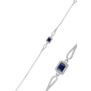 Silver Bracelet 132SDE1193 16cm Dark Blue-Silver Heliophilia Silver